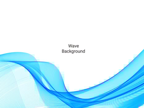 Abstract blue modern flowing stylish wave in white backround illustration pattern vector