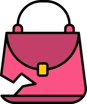 Broken Purse Vector Icon
