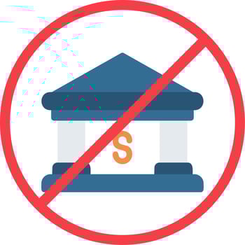 No Bank Vector Icon