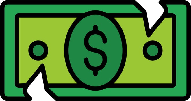 Broken Cash Vector Icon