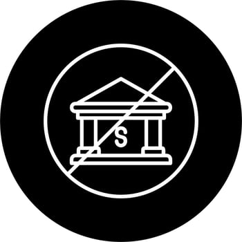 No Bank Vector Icon