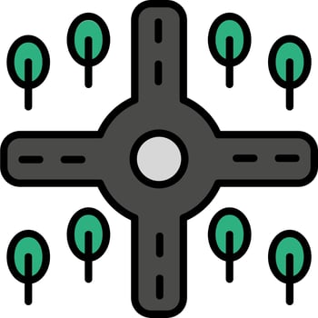 Crossroad Vector Icon