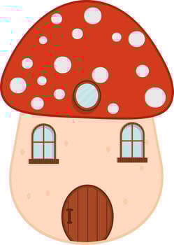 Fairy Mushroom House Clipart vector