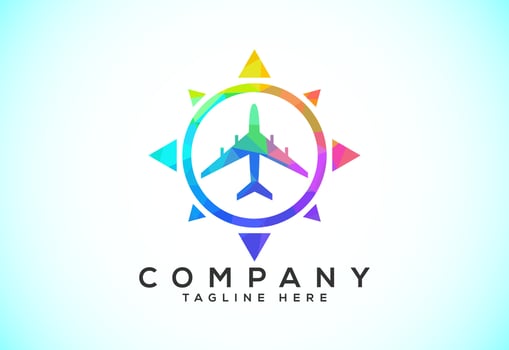 Polygonal Compass Concept Logo Design. Compass Low Poly Logo sign and symbol. Coastal icon vector