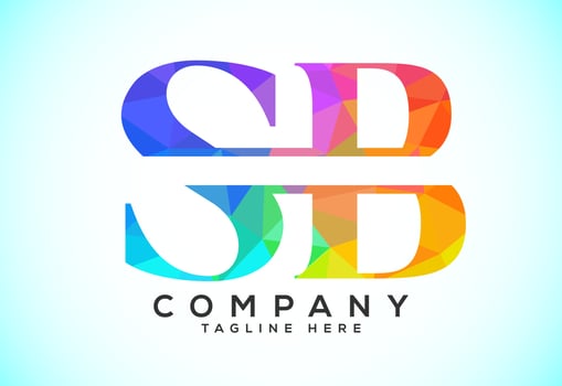 Polygonal Letter S B Logo Design Vector Template. Graphic Alphabet Symbol For Corporate Business Identity