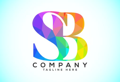 Polygonal Letter S B Logo Design Vector Template. Graphic Alphabet Symbol For Corporate Business Identity