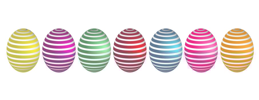 Realistic color Easter eggs with line. For postcard, card, invitation, poster, banner template lettering typography. Seasons Greetings. Vector illustration