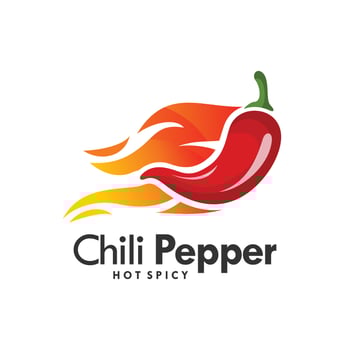 hot spicy chili pepper logo vector