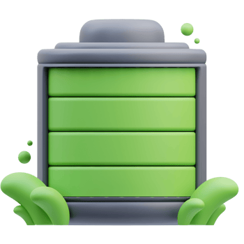 Eco Battery 3D Illustration png