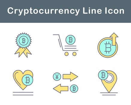 Bitcoin And Cryptocurrency Vector Icon Set