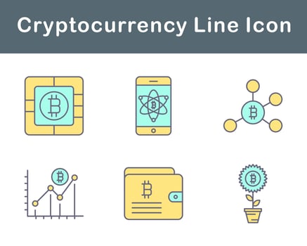 Bitcoin And Cryptocurrency Vector Icon Set