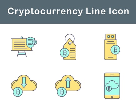 Bitcoin And Cryptocurrency Vector Icon Set