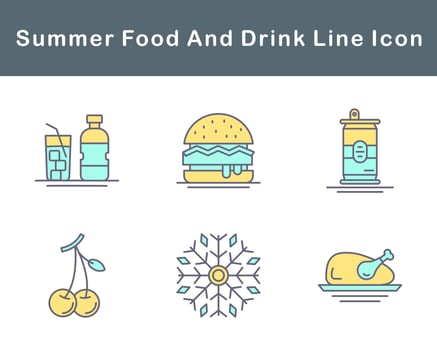 Summer Food And Drink Vector Icon Set