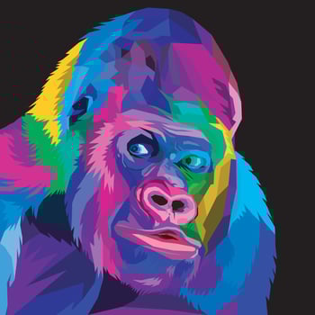colorful gorilla on pop art style. vector illustration.eps 10.
