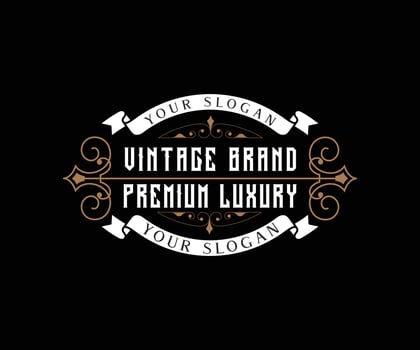 Vintage retro logo design with luxury vintage frame vector