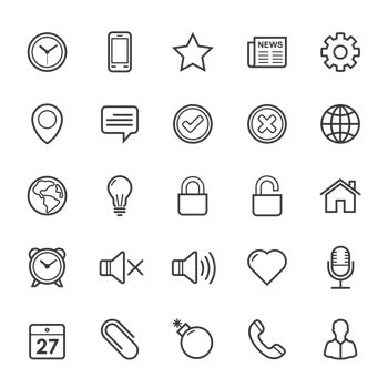 Set of Outline stroke General icon png