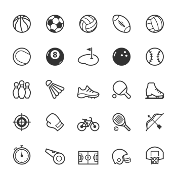Set of Outline stroke Sport icon png