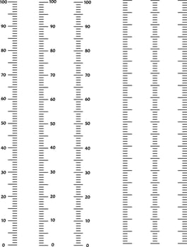 Stadiometer scale, Height meter, Measuring scale, markup for rulers in vertical position. Kids height chart growth stickers for wall. Vector illustration Flat web design element for website or app.