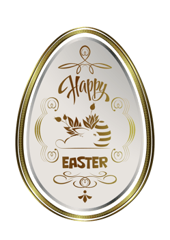 Design with Easter egg with Golden frame rabbit with beautiful patterns png