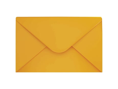 Photo letter 3d render open yellow envelope with empty paper card 3d vector icon illustration
