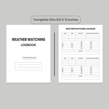 WEATHER WATCHING LOG BOOK AND KDP INTERIOR vector