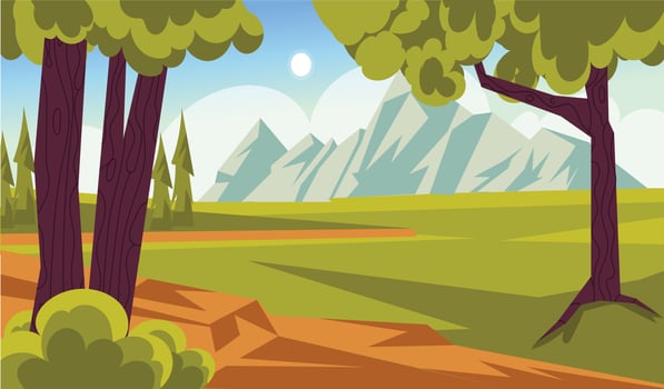 Trendy Forest Landscape vector