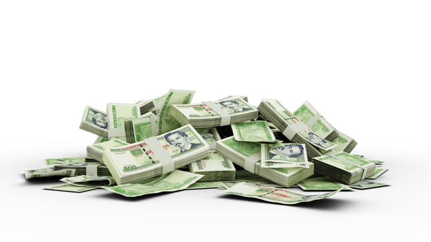3D Stack of Cuban Peso notes png