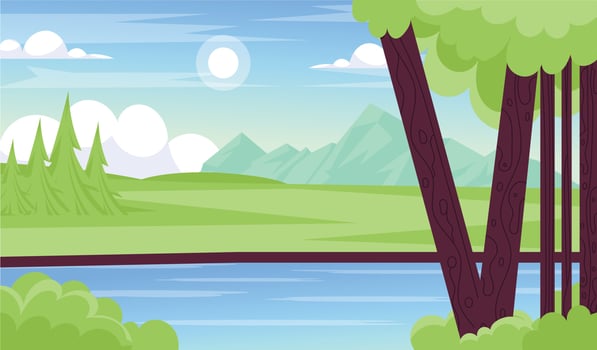 Trendy Lake Landscape vector