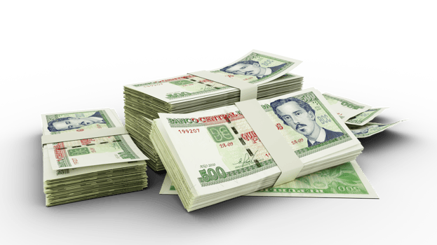 3D Stack of Cuban Peso notes png