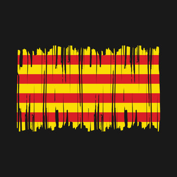 Catalonia Flag Brush Vector Illustration