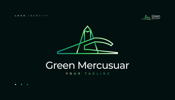 Bridge logo with modern concept vector