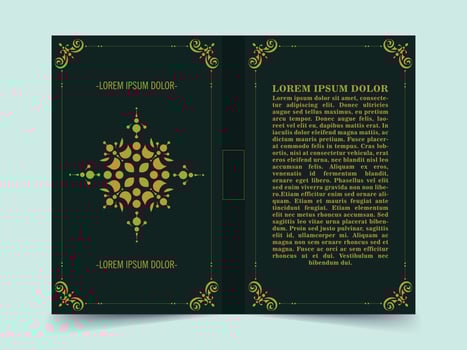 Vintage Ornamental book cover design vector