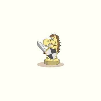 knight horse chess cartoon mascot logo vector