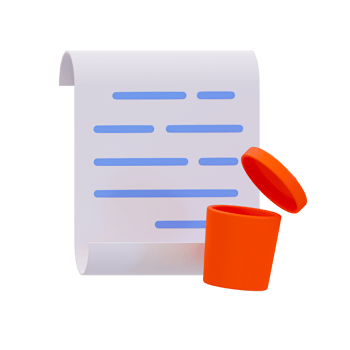 3d delete file. paperwork eraser. document with a trash can. 3d illustration. png