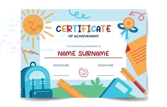 Fun Children Certificate Template vector