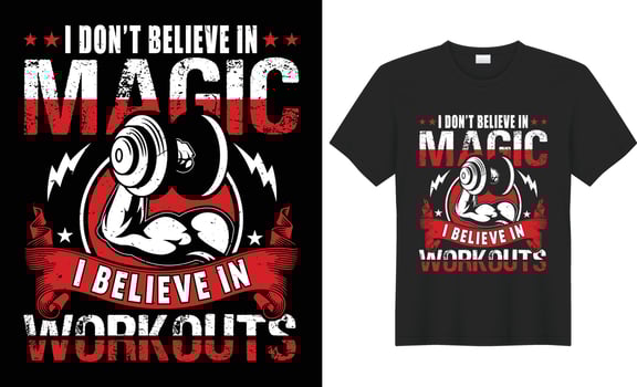 Gym t shirt, Gym fitness and workout t-shirt design. Gym motivational quote with grunge effect and barbell. Hand drawn vector fitness design for gym, workout, textile, posters, t-shirt, banner, tee