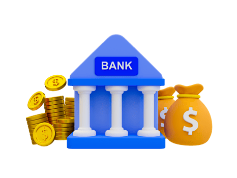 3d minimal money-saving concept. bank deposit concept. saving money for the future. collecting money in the bank. a bank with a pile of coins and money bags. 3d illustration. png