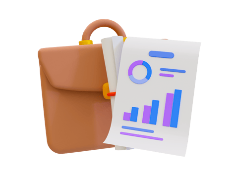 3d minimal paperwork with a briefcase. Starting a business. Black briefcase near lots of paper documents. business case with a paper document. 3d illustration. png