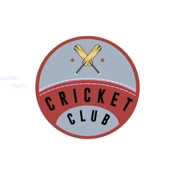 Cricket Logo emblem, cricket team, Cricket club logo design with crossed sticks vector