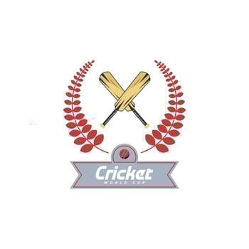 Cricket Logo emblem, cricket team, Cricket club logo design with crossed sticks vector