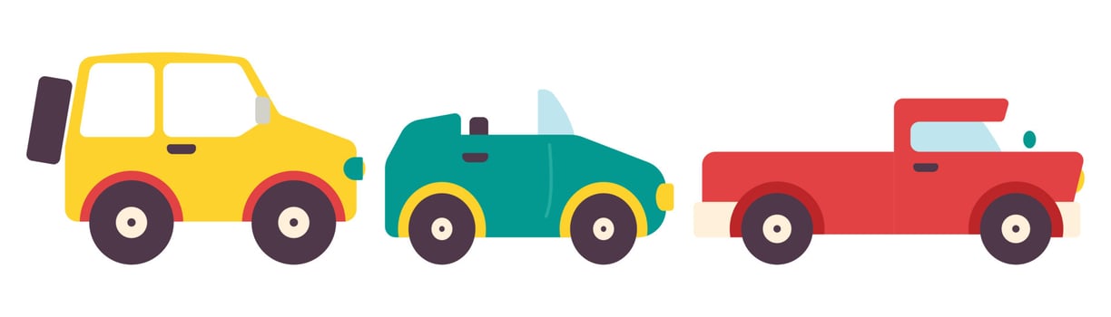 Set Collection Hand-drawn of vehicle illustration icons for design project vector