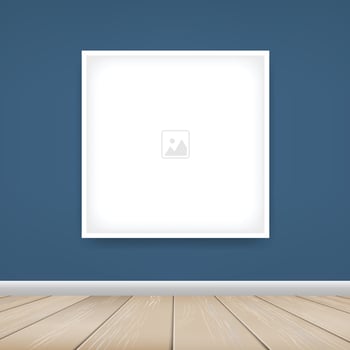 Empty photo frame or picture frame background in wooden room space background. For room design and interior decoration. Vector. vector