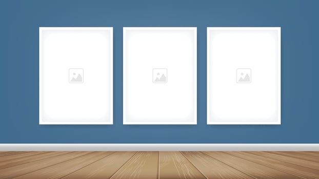 Empty photo frame or picture frame background in wooden room space background. For room design and interior decoration. Vector. vector