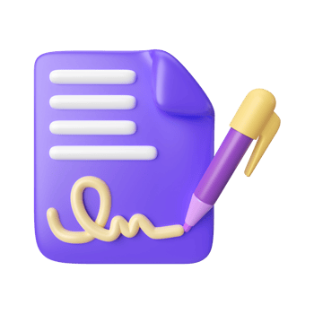 Signature 3D Illustration Icon png