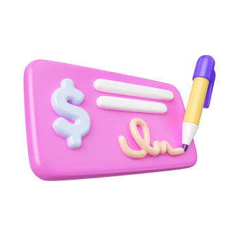 Check Money 3D Illustration Icon png
