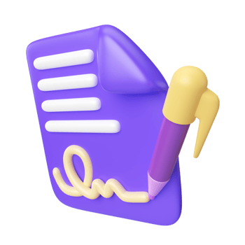 Signature 3D Illustration Icon png