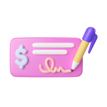 Check Money 3D Illustration Icon png