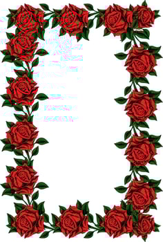 frame red rose vector design