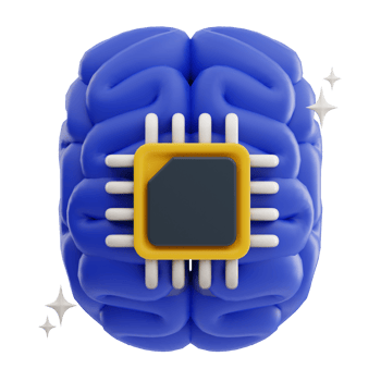 CPU Brain 3D Illustration png