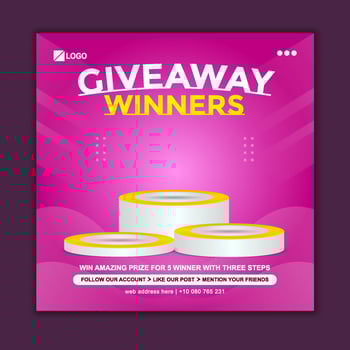 Giveaway Social Media Post Promotion for Instagram Facebook vector